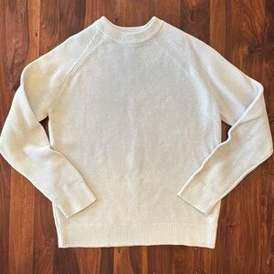 H&M Men's Off-White Cotton Crewneck Sweater